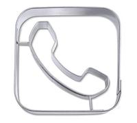 Staedter App téléphone gaufrage Cookie Cutter, Argent, 6.5 cm
