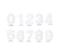 Städter Bougies chiffre 0 - 9 Set 10 pcs. chiffre anniversaire bougie blanc 4...