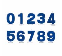 Städter Bougies chiffre 0 - 9 Set 10 pcs. chiffre anniversaire bougie bleu 4....