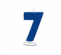 Städter Chiffre 7 avec support Chiffre anniversaire Bougie bleue 4.5 cm