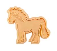 Städter Emporte-pièce en forme de cheval avec éjecteur, plastique alimentaire, 8 cm, beige, passe au lave-vaisselle, 169319