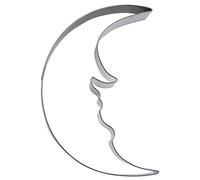 Staedter Emporte-pièce en Forme de Lune avec Visage, Argent, Acier Inoxydable, Silver, 9 cm