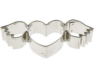 Staedter Flying gaufrage en Forme de cœur en Acier Inoxydable Cookie Cutter, Argent, 9 cm