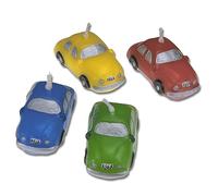 Staedter Forme de Voiture Ensemble de Bougies, Multicolore, 5 cm, 4 pièces