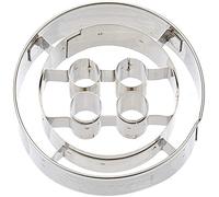 Staedter gaufrage Bouton Forme Cookie Cutter, Argent, Acier Inoxydable, Silver, 6 cm