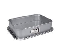 Städter We Love Baking Moule à charnière rectangulaire antiadhésif 33 x 23 cm Facile d'entretien pour gâteaux mélangés, cheesecakes, gâteaux marbrés, argentés