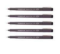 Staedtler 0.05 mm Pigment Liner Fineliner Sketching Drawing Drafting Pens by Staedtler X 5