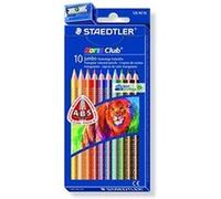 Staedtler Crayons de couleur Noris Club Triplus Jumbo – 10 crayons + taille-crayon