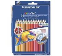 Staedtler Crayons de couleur aquarellables 14410ND36 Pack de 36 couleurs assorties + pinceau