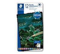 Staedtler Crayons de couleur metallic 146 - Boîte métal 12 - Design Journey