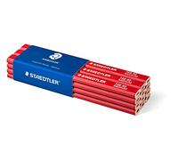 Staedtler 148 40 10 Crayon de charpentier moyen, ovale, marron rouge