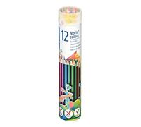 STAEDTLER 185 MD12 Noris Colour Crayons de couleur (haute résistance à la rupture, forme hexagonale, design attrayant à rayures ergonomique, matériau WOPEX, lot de 12 couleurs, boîte métallique