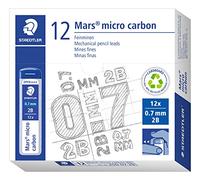 Staedtler Mine de crayon Mars Micro Carbon 0,7 mm 2B – Paquet de 12