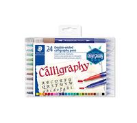 STAEDTLER 3005 Calligraphie double pointe - 24 couleurs, 3,5 & 2,0 mm | Deux pointes biseautées, large gamme de couleurs - lettering, journaling & création de cartes - Art.-Nr. 3005 TB24