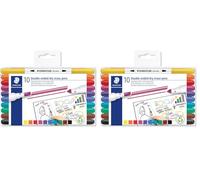 Staedtler 3010 TB10 Lot de 20 marqueurs double fibre effaçable à sec