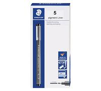 Staedtler 308 12-9M Lot de 5 stylos à pointe fine pour dessin, dessin, journal, 1,2 mm, noir, boîte de 5 stylos