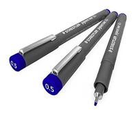 STAEDTLER 308 Pigment Liner Fineliner - 0,5 mm - Lot de 3 - Bleu