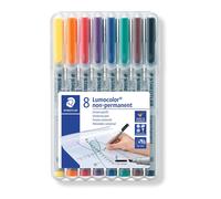 Staedtler 312 WP8 Lumocolor Universal Non Permanent Broad Pens - Assorted Colour