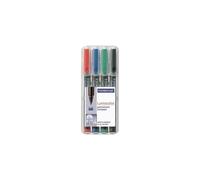 Staedtler Marqueur permanent Lumocolor 318-9WP4HZ Noir pointe fine 0,6 mm Dry Safe Lot de 4