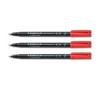 Staedtler 318 Lumocolor Stylo Permanent fine 0,6 mm Rouge Réf 318-2 [Lot de 10]