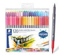 Staedtler Feutres à double pointe 3200 TB120 - Pointe 0,5-0,8 mm et 3 mm - Étui 120 couleurs