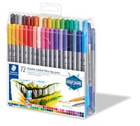 Staedtler 3200 Feutres double pointe - 72 couleurs, 0,5-0,8 & 3,0 mm | Pointes fibre fine et large pour enfants & adultes - couleurs vives pour dessin & coloriage - Art.-Nr. 3200 TB72