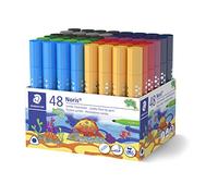 Staedtler 328 - Gobelet 48 Feutres Coloriage Triangulaires Pointe Large 3 Mm Assortis