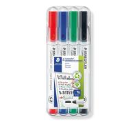 STAEDTLER 341 WP4 Lumocolor Compact Whiteboard Marker, 1-2mm Line Width - 4 Asso