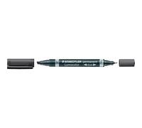 Staedtler Marqueur permanent Lumocolor 348 B-9, double pointe 0,6/1,5-4 mm, noir, résiste à l'eau