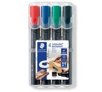 STAEDTLER 350 WP4 Lumocolor Permanent Marker, Chisel Tip 2-5mm Line Width - Asso