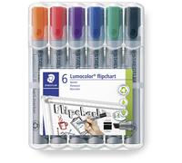 Staedtler 356 B WP6 Marqueur pour tableau à feuilles mobiles Lumocolor® flipchart marker 356 B 2 - 5 mm noir, bleu, rouge, vert