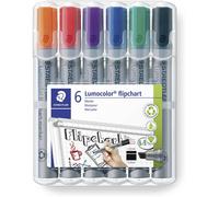 Staedtler 356 B WP6 Marqueur pour tableau à feuilles mobiles Lumocolor® flipchart marker 356 B 2 - 5 mm noir, bleu, rouge, vert, orange, lilas 6 pc(s)