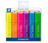 Staedtler 364 P Wp6 Marqueur 6 Pièces Pointe En Forme De Chiffre Multicolore
