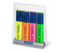 Staedtler Surligneurs Textsurfer Classic 364 – biseautée 1–5 mm, résistant aux UV – Set de 4 fluo