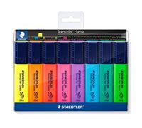 Staedtler 364 WP8 Textsurfer Classic, Surligneurs Fluorescents De Haute Qualité Résistants Aux Uv, Pointe Biseautée De 1 À 5 Mm, Étui Plastique Avec 8 Surligneurs Assortis