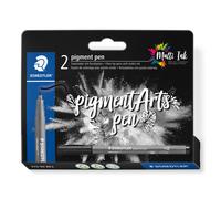 STAEDTLER 376-99 BK2 Pigment Arts Bullet-Tip Pen - Intense Black (Blister of 2)