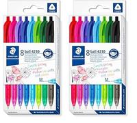 Staedtler 4230 MC8 Lot de 16 stylos à bille rétractables Couleurs assorties