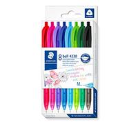 Staedtler 4230 MC8 Lot de 8 stylos à bille rétractables Couleurs assorties