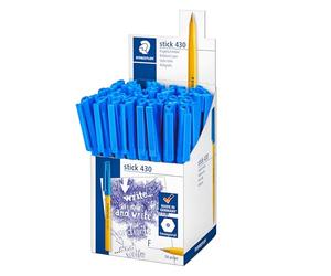 Staedtler 430 F-3CP5 Stick 430 Stylo bille Pointe fine Bleu Boîte de 50