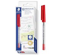 STAEDTLER 430 M Lot de 100 stylos à bille à pointe moyenne Encre rouge