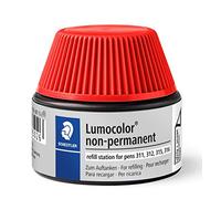 Staedtler 487 15-2 ST Lumocolor Flacon recharge encre non permanente soluble à l'eau 15 ml Rouge