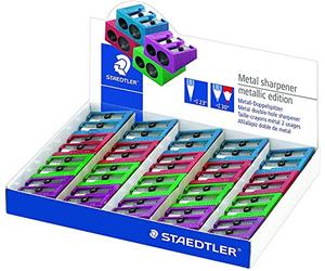 Staedtler 510 20 - Taille-Crayon Métal 2 Usages Couleurs Assorties