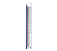 Staedtler 56198DINBKST Mars Règle à échelle de réduction 1:2,5 - 1:20 | Échelles de 1:2,5 à 1:100, rainures colorées - plastique, pour la technique - Réf. 56198DINBK