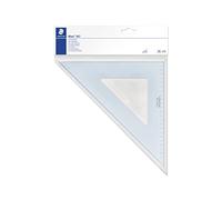 Staedtler 567 36-45 Mars, Équerre Scolaire de 36 Cm 45°/45° en Plastique Bleu Transparent, sous Pochette Plastique