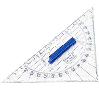 Staedtler 568 36 Mars, Équerre Géométrique de 16 Cm avec Poignée de Préhension et Rapporteur Intégré en Plastique Transparent, sous Étui Plastique Souple