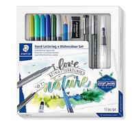 Staedtler 61 3001-2 design Journey Set de Lettrage et Aquarelle | Aquarelle et calligraphie avec des stylos à double pointe - Kit de démarrage pour la création - Réf. 61 3001-2