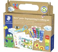 Staedtler® 61 C2 Set de bricolage peinture au doigt Noris® junior - 4 couleurs, ciseaux et cahier de bricolage