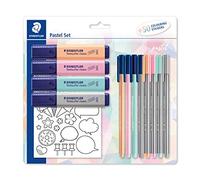 Staedtler 61 SBK1 PA Set de pastels pour marquage, écriture et dessin avec feutres fins, feutres et surligneurs Fabriqué en Allemagne