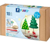 STAEDTLER FIMOair 81 Set 07 Pâte à modeler à séchage à l'air libre - Kit de décoration de Noël avec outils de modelage et accessoires (16 pièces, y compris bloc d'argile et peinture de 500 g)