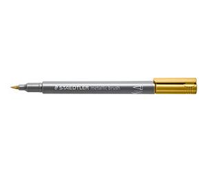 STAEDTLER 8321 Metallic Brush - Feutres pinceaux - Or, lot de 10 | Pointe pinceau 1-6 mm, effaçable - pour la calligraphie et la décoration - Réf. 8321-11
